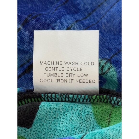 Terra Women's Abstract Print Top Multicolor Short Sleeve Bold Print Artsy Size M - Picture 7 of 8